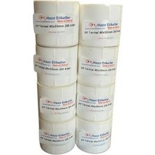 Prime Pp Termal Etiket 40MM x 30MM Ruloda 200 Adet Toplam 8 Rulo 1600 Adet Phomemo Yazıcılar ile Uyumlu