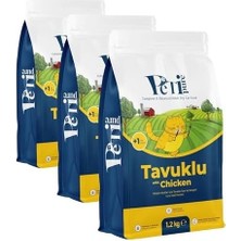 Karok Ticaret Kuru Yetişkin Kedi Maması - Besleyici Vitamin Ilaveli Tam ve Dengeli Mama (1,2 Kg, Tavuk) (3 Paketi)