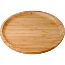 Karok Ticaret Bambu Lüx Yuvarlak Servis 25 * 25CM, Bambu Sunumluk & Çerezlik Yuvarlak Sunum Tabağı, Sunum Tabağı