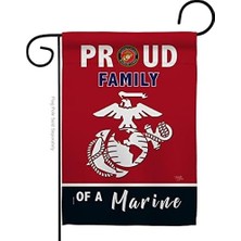 Prime Breeze Gururlu Aile Bahçe Bayrağı Silahlı Kuvvetler Deniz Piyadeleri Usmc Semper Fi Birleşik Devletler Amerikan Askeri Emekli Resmi Ev Afişi Küçük Avlu Hediyesi Çift Taraflı, Kırmızı/siyah