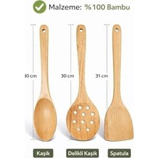 Prime Doğal Bambu Ahşap Mutfak Kaşık ve Spatula Seti, Dayanıklı, Tava Çizmeyen, Ergonomik Saplı, Çevre Dostu Ahşap Mutfak Gereçleri, Kızartma, Sote, Makarna ve Yemek Karıştırma Için Uygun 3’lü Set