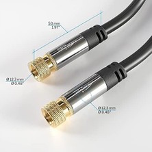 Prime – Sat/anten Kabluso, Koaksiyel Kablolar – 20M – Metal F Konnektörlü 4K Tv Uydu Kablosu – 0,5-30M Arasında Mevcut (Radyo/tv, Dvb-T, Dvb-C, Dvb-S/dvb-S2, Internet, Siyah)