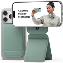 MSP Telefon Tripod Standı iPhone Için Selfie Çubuğu, Çok Açılı iPhone Standı, Hafif ve Taşınabilir Telefon Tutucu, Güçlü Mıknatıslar, Movas Vegan Deri, Seyahat Temelleri, Deniz Köpüğü (Kart Yuvası