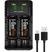 MSP Batteries G32D 2’li Aa/aaa/c/d Pil Şarj Aleti + 2 Adet Pro D 10.000 Mah 1.2 V Ni-Mh Şarjlı D Büyük Boy Pil Seti