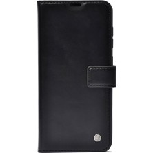 MSP Iletişim Samsung Galaxy S22 Ultra ile Uyumlu Deri Deluxe Kapaklı Cüzdanlı Kılıf - Siyah (Siyah)