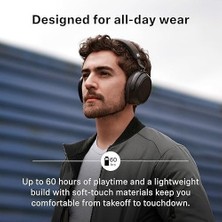 Prime Momentum 4 - Kablosuz Kulak Üstü Bluetooth Kulaklık - Anc, 60 Saate Kadar Dinleme Süresi, Transparan Duyma Özelliği, Bluetooth 5.2 - Siyah