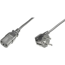 MSP Şebeke Bağlantı Kablosu - 2,5 M - Cee 7/7 (Tip-F) 90° C13 - Fiş / Soket - H05VV-F3G - 1.0 Mm²