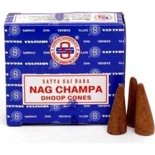 Satya Nag Champa Konik Tütsü- Backflow Cones (Geri Akışkanlı)(Premium Natural Incense Cones) (Nag Champa)
