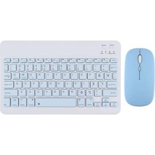 MSP Samsung Tablet Modelleri Ile Uyumlu Bluetooth Özellikli Klavye Mouse Set Açık Mavi