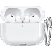 MSP Yumuşak Şeffaf Esnek Silikon Airpods Pro 3 ile Uyumlu Kulaklık Kılıfı ve Karabina Anahtarlık (Şeffaf, Airpods Pro 3)