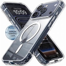 MSP iPhone 17 Pro Max Için Ultra Super Şeffaf Magsafe ile Uyumlu Gerçek 9h Temperli Cam Arka Yüzey - Darbe Emici Tpu Yan Kenarlar, Kristal Berraklığında Şeffaf Kılıf (17 Pro Max)