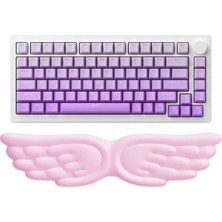 MSP Kanat Şekilli Klavye Bilek Desteği Ergonomik Konforlu Memory Foam Kaymaz Taban Bilek Yastığı (Pembe)