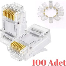 MSP 4220 100 Adet RJ45 Jack Cat5 Internet Kablo Kablosu Ucu Konnektör Connector