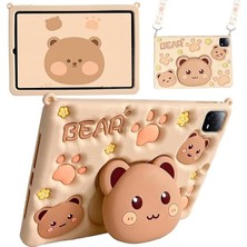 MSP Xiaomi Mi Pad 7/pad 7 Pro/mi Pad 8/8 Pro/poco Pad X1 11,2 Inç ile Uyumlu Cute Dolls Çocuklar Için Standlı Karkterli Yumuşak Tablet Kılıfı Bear