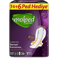 Prime Molped Supernight Ultra Hijyenik Ped Super Gece Dev Ekonomik 20 Adet
