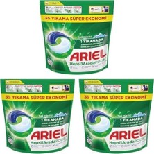 Prime Ariel HEPSI1ARADA Pods Kapsül Çamaşır Deterjanı Beyazlar ve Renkliler 35 Yıkama (3 Paketi)