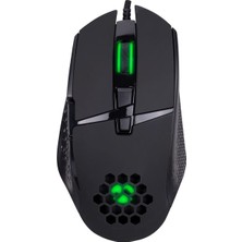 Prime Rage-X1 USB Siyah 8 Tuşlu LED Işıklı 6400DPI Gaming Oyuncu Mouse