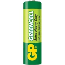 Prime GP15G Greencell R6P/1215/AA Kalem Pil, 1.5 Volt, 40'lı Kutu, Yeşil/sarı/beyaz