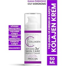Prime Procsın Anti-Aging Etkili Collagen Krem, Yaşlanma & Kırışıklık Karşıtı, Cilt Sıkılaştırıcı & Yenileyici, Günlük Bakım, 50 ml