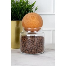 Prime Ahşap Kapaklı Cam Baharatlık Kavanoz, 300 ml