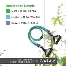 Prime Gaiam Restore 3'ü 1 Arada Direnç Bandı Seti, Konforlu Saplı Köpük Saplı Egzersiz Ipi ve Yoğun Antrenman Için Kolay Ayarlanabilir Klipsler.