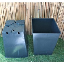MSP Saksı 15 Adet 8 Lt 19X27 cm Üretim Saksısı Siyah Saksı Kare Üretim Saksı Plastik Saksı