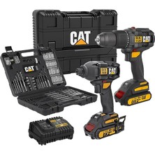 MSP DXK201 18VOLT/2.0AH Li-Ion Çift Akülü Kömürsüz Profesyonel Şarjlı Darbeli Matkap + DX7030 Kömürsüz Darbeli Tornavida + DA01903 201 Parça Uç Seti Kombo Set