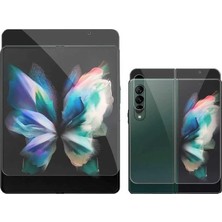 Prime Galaxy Z Fold 3 ile Uyumlu Full Ekran Ön Arka Koruyucu Narr Tpu Renksiz