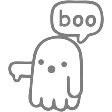 MSP Hayalet Boo Araba Sticker Gri 10X8,5 Cm, QA4209543650