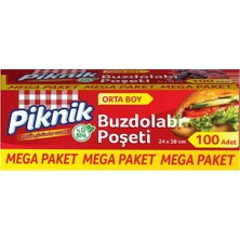 Prime Piknik Gıda Ambalaj Buzdolabı Poşeti Orta- 100'LÜ 1536