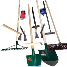 MSP 10'lu Set Saplı Bel Küreği Saplı Kürek Saplı Tırmık ve Saplı Fırça 6 Adet Saplı Çapa ve Eldiven