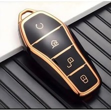 Prime Autohan Keys Byd Atto 3 Seal U Için Anahtar Kılıfı, Premium Siyah-Altın Kaplama, Koruyucu Kılıf