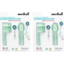 Prime Sterıball Şarjlı ve Pilli Diş Fırçaları Için Hijyenik Diş Fırçası Koruma Kabı-2'li Yeşil x 2 2li Paket