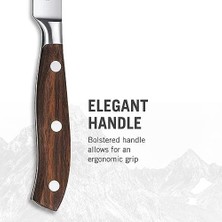 Karok Ticaret Mutfak Bıçağı Biftek Bıçağı Dövülmüş Gül Ağacı Normal Hediye Kutusu, 12 Cm, 7.7200.12 G