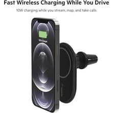 Prime Boostcharge Kablosuz Şarj Manyetik Araç Telefonu Montaj Tutacağı, Magsafe Etkinleştirilmiş Aygıtlar ile Uyumlu (Kablo Dahil)