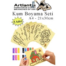 MSP Boyama Seti 5 Adet 20X30 cm A4 Boyutunda Büyük Boy Kaliteli Kum Boyama Çalışması Tuz Boyama Etkinlik