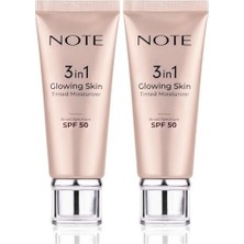 Prime Cosmetics 3 In 1 Glowing Skin Tinted Moisturizer 50 Spf Işıltılı Aydınlatıcı Krem (2 Paketi)