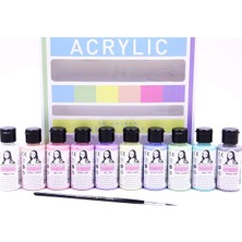 MSP Akrilik 40ML Pastel Renkler (10 Renk) Fırça Hediyeli