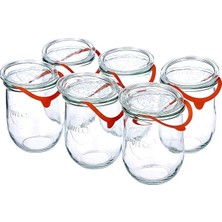 MSP Lale Kavanozu, 1 Litre, 6'lı Set Kapak, Conta Kıskaçları, Cam, Şeffaf, 6 x