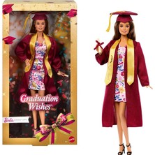 MSP Edilmeye Hazır Ambalajda Bordo Cübbesi ve Püsküllü Kepiyle Koleksiyona Uygun Barbie Signature Mezuniyet Dilekleri Bebek, JJX81