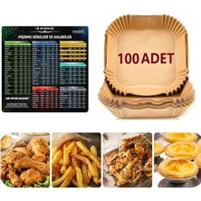 MSP Airfryer Pişirme Kağıdı 100 Adet Fritöz Pişirme Kağıdı,fritöz Yağlı Kağıdı, Yanmaz Kağıt