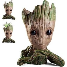 Altes Grup Koruyucuları Baby Groot Figür Elleri Çenesinde Saksı Kalemlik Pla Büyük 15 cm