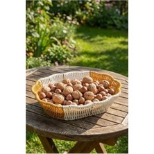 Prime Buffer Oval Çift Renkli Plastik Sepet, Ekmek ve Meyve Sepeti, Hasır Görünümlü, Yıkanabilir, Mutfak ve Banyo Düzenleyici, 28X20X8 Cm, 3 Parça