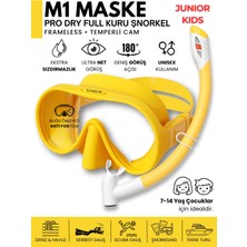 Prime Life M1 Junıor Kıds Dalış Maskesi + Pro Full Dry Tam Kuru Şnorkel + Antı Fog (Buğu Önleyici Film) Set