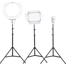 Alüminyum Alaşımlı Işık Standı 2 Metre Ayarlanabilir Yaylı Yastıklı Fotoğraf Standları Fotoğraf Stüdyosu Flaşları, Halka Işık Standı, Fotoğraf Ekipmanları Standı Ring Light Tripodu