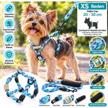 Baron Pet Ally Paws Köpek Göğüs Tasması ve Gezdirme Kayışı Seti Xs Beden 6mm x 120CM - Mavi Mor