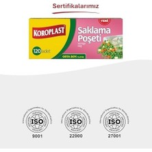 Karok Ticaret Saklama Poşeti 120'LI 24X38 Cm, Sızdırmaz & Dayanıklı, Hava Geçirmez, Geri Dönüştürülebilir Saklama Torbası, Mutfak, Dondurucu, Buzdolabı, Sos ve Sıvı Yiyecekler, Seyahat, Piknik, Okul, Ofis