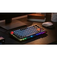Prime Keychron V1 Max Rgb Tkl Mekanik Red Switch 2.4 Ghz Kablosuz Ingilizce Siyah Klavye
