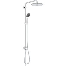 Vitalio Joy System 260 Yön Değiştiricili Duş Sistemi | Duvar Dışı Bağlantı | 3 Akışlı Tepe Duşu / 3 Akışlı El Duşu / 1750MM & 800MM Duş Hortumu | Su Tasarruflu | Duş Başlığı | Krom | 27357002