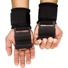 MSP 2 Adet Ağırlık Kaldırma Kancası Tutma Yardımcısı Bar Fitness Bilekliği Lifting Hooks Straps Siyah